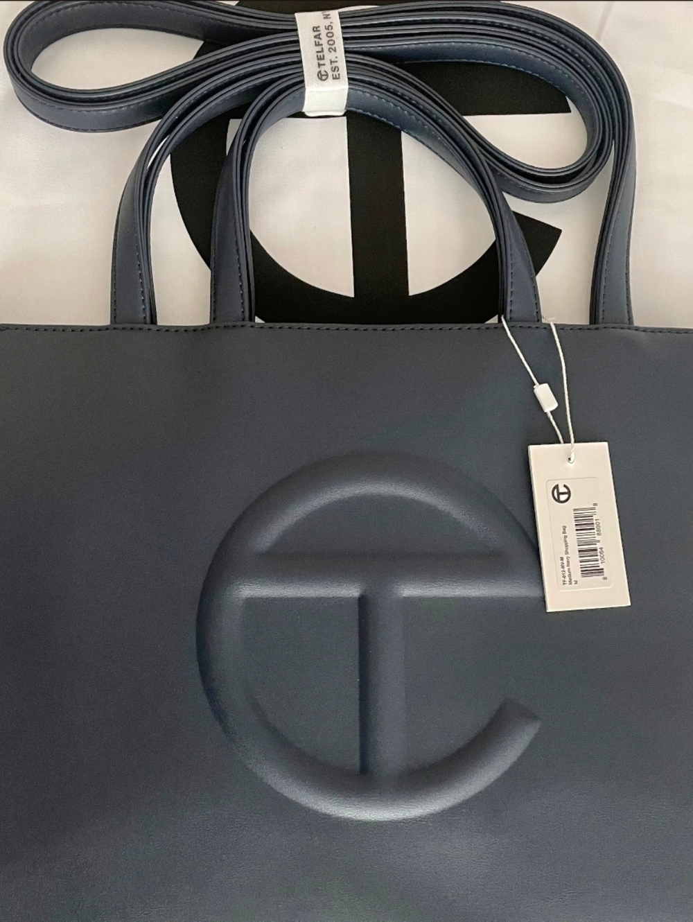 Telfar Navy Blue Medium Shopping  Bag